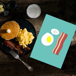 Tarjeta de cumpleaños de tocino y de los huevos
