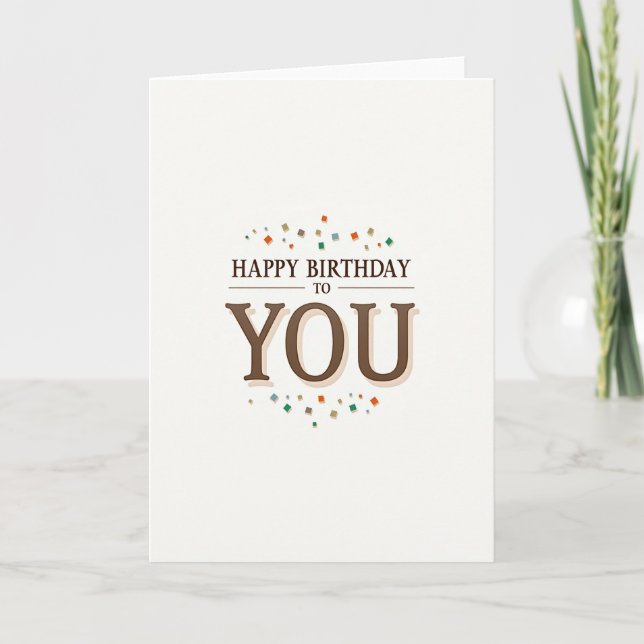 Tarjeta de cumpleaños de tono cálido (Anverso)