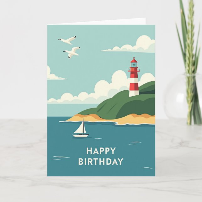 Tarjeta de cumpleaños de torre costera (Anverso)