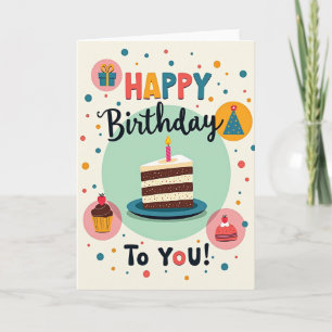 Tarjeta de Cumpleaños de Torta de Capas
