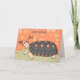 Tarjeta de cumpleaños de Tortoise Redfoot personal
