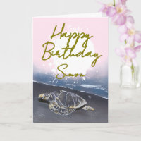 Tarjeta de cumpleaños de tortuga marina hawaiana