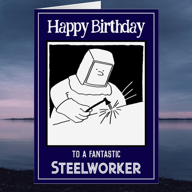 Tarjeta de cumpleaños de trabajador de acero o tra (Subido por el creador)