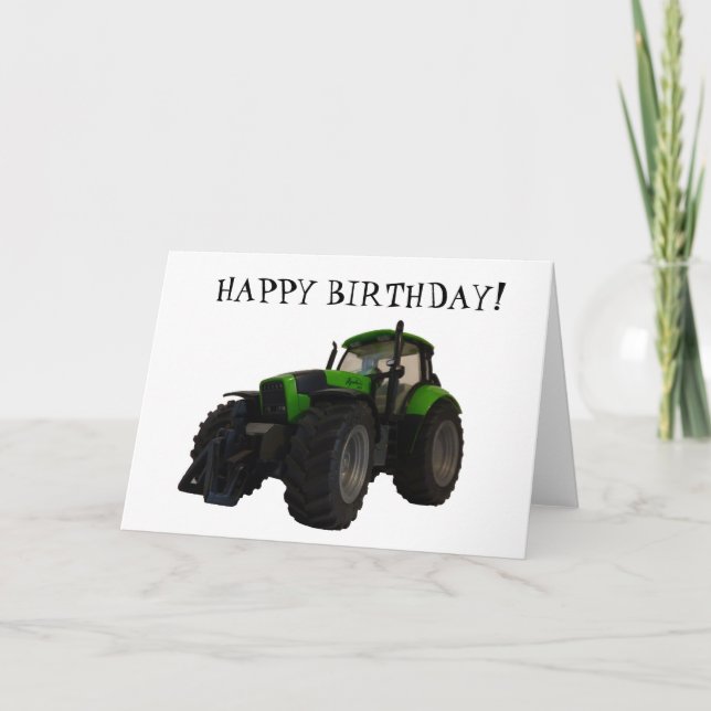 Tarjeta de cumpleaños de Tractor (Anverso)