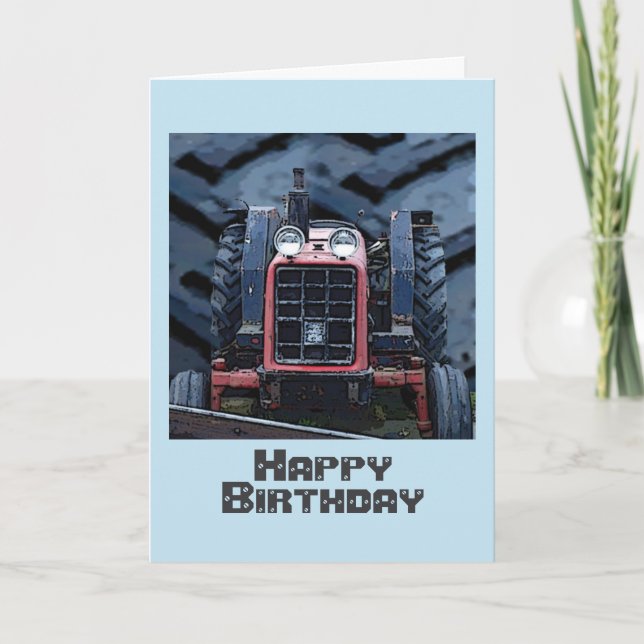 Tarjeta de cumpleaños de Tractor (Anverso)