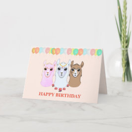 Tarjeta de cumpleaños de tres llamas