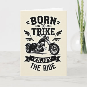 Tarjeta de cumpleaños de triciclo de aventura