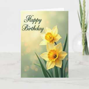 Tarjeta de cumpleaños de trompeta amarilla