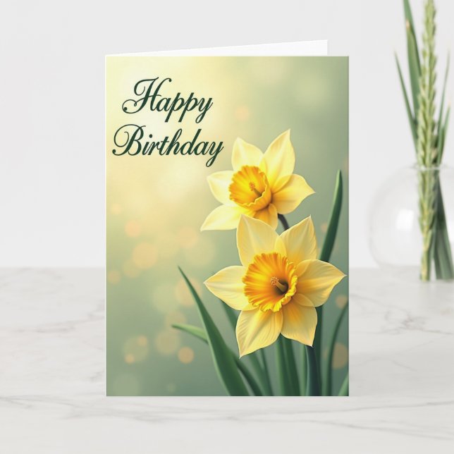 Tarjeta de cumpleaños de trompeta amarilla (Anverso)