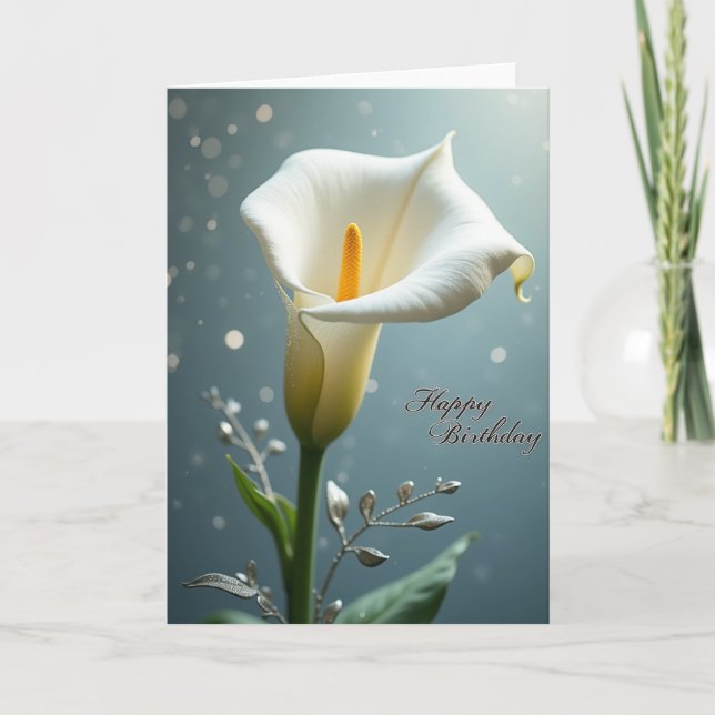 Tarjeta de cumpleaños de trompeta blanca (Anverso)