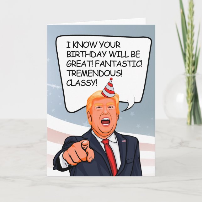 Tarjeta de cumpleaños de Trump - celebremos lo mej (Anverso)