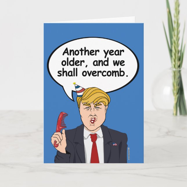 Tarjeta de cumpleaños de Trump Hair - Sobrepondrem (Anverso)