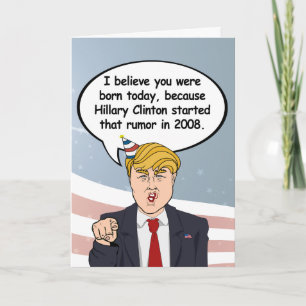 Tarjeta de cumpleaños de Trump - Hillary comenzó s