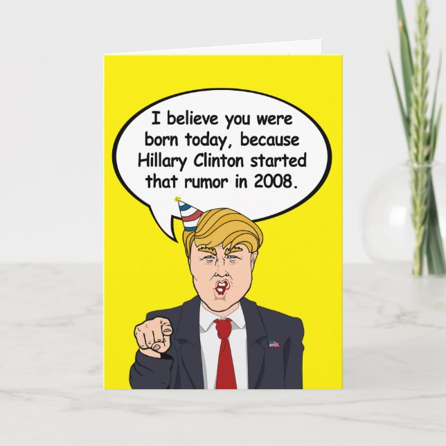 Tarjeta de cumpleaños de Trump - Hillary comenzó s (Anverso)