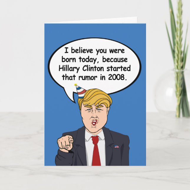 Tarjeta de cumpleaños de Trump - Hillary comenzó s (Anverso)