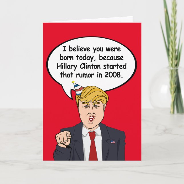 Tarjeta de cumpleaños de Trump - Hillary comenzó s (Anverso)