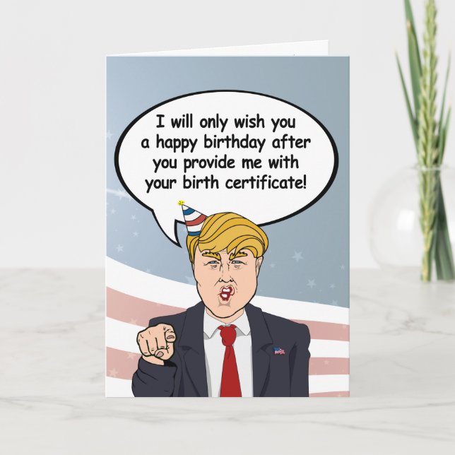 Tarjeta de cumpleaños de Trump - Proporcionarme su (Anverso)