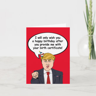 Tarjeta de cumpleaños de Trump - Proporcionarme su