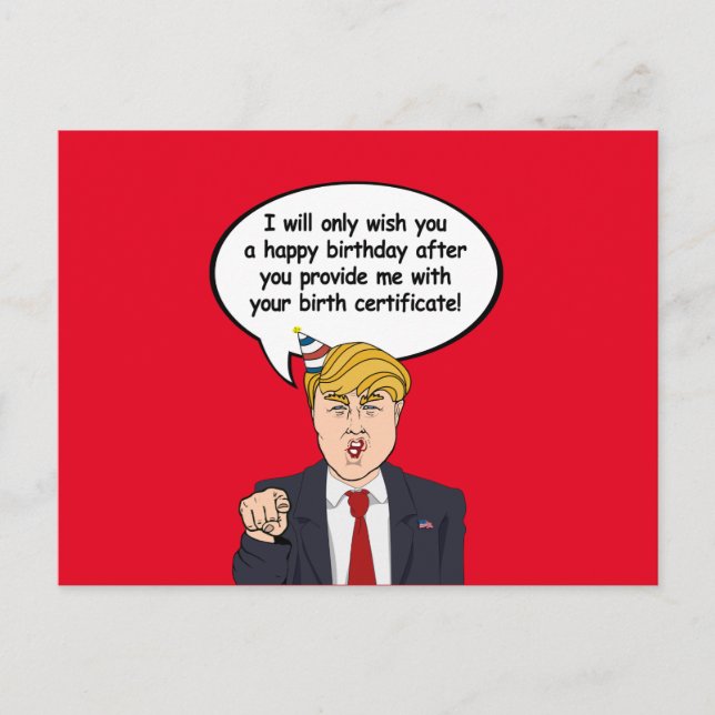 Tarjeta de cumpleaños de Trump - Proporcionarme su (Anverso)