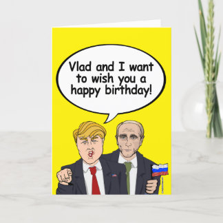Tarjeta de cumpleaños de Trump Putin - Vladamir y 