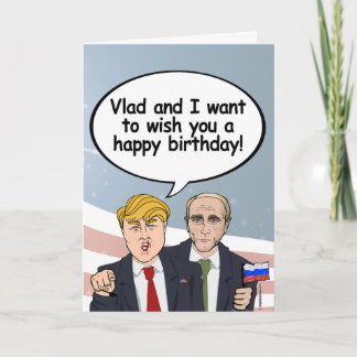 Tarjeta de cumpleaños de Trump Putin - Vladamir y 