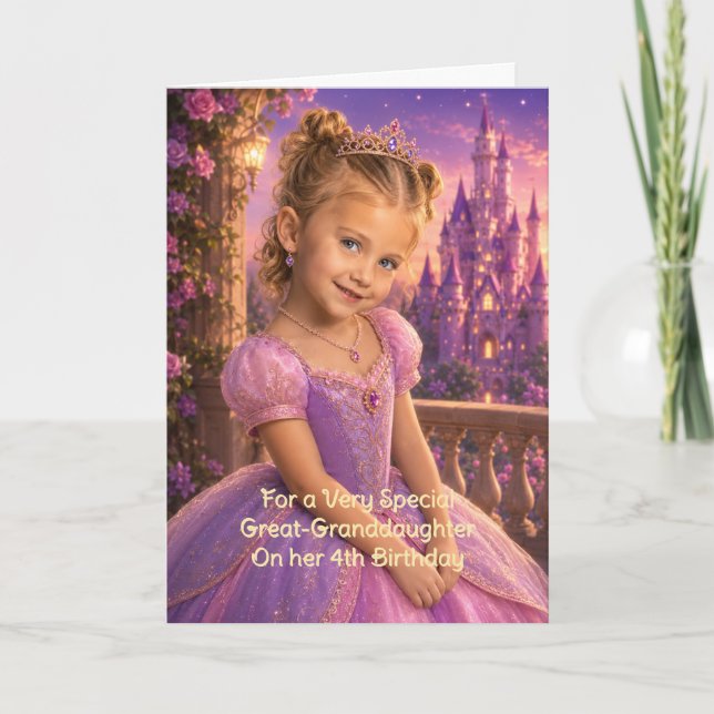 Tarjeta de cumpleaños de tu princesa bisnieta (Anverso)