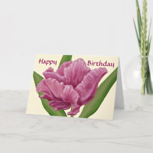 Tarjeta de cumpleaños de Tulip rosa