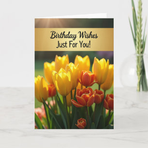 Tarjeta de cumpleaños de tulipán alegre