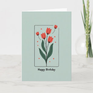 Tarjeta de cumpleaños de Tulipán Coral