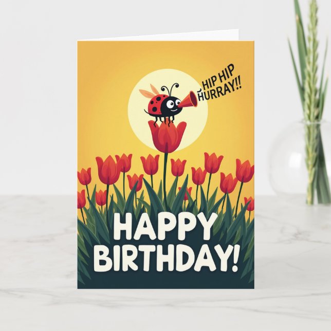 Tarjeta de cumpleaños de tulipán dulce (Anverso)