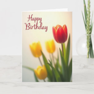 Tarjeta de cumpleaños de Tulipán Escarlata
