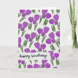 Tarjeta de cumpleaños de tulipanes