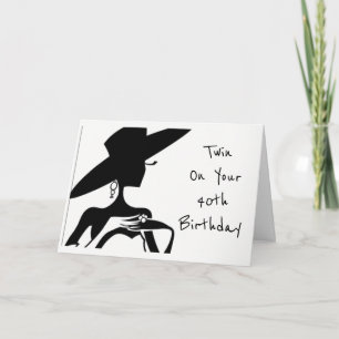 TARJETA DE CUMPLEAÑOS DE TWIN-FELIZ *40º CUMPLEAÑO