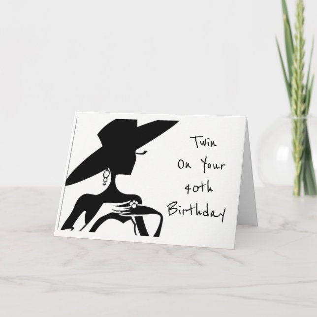 TARJETA DE CUMPLEAÑOS DE TWIN-FELIZ *40º CUMPLEAÑO (Anverso)