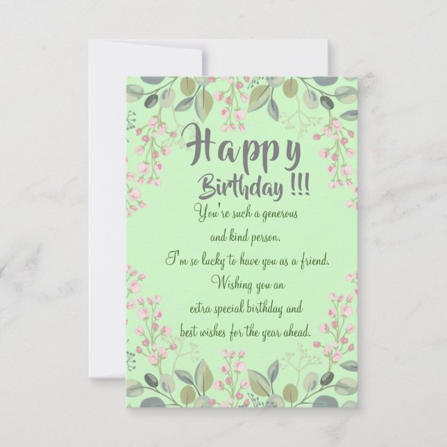 Tarjeta de cumpleaños de un amigo (Anverso)