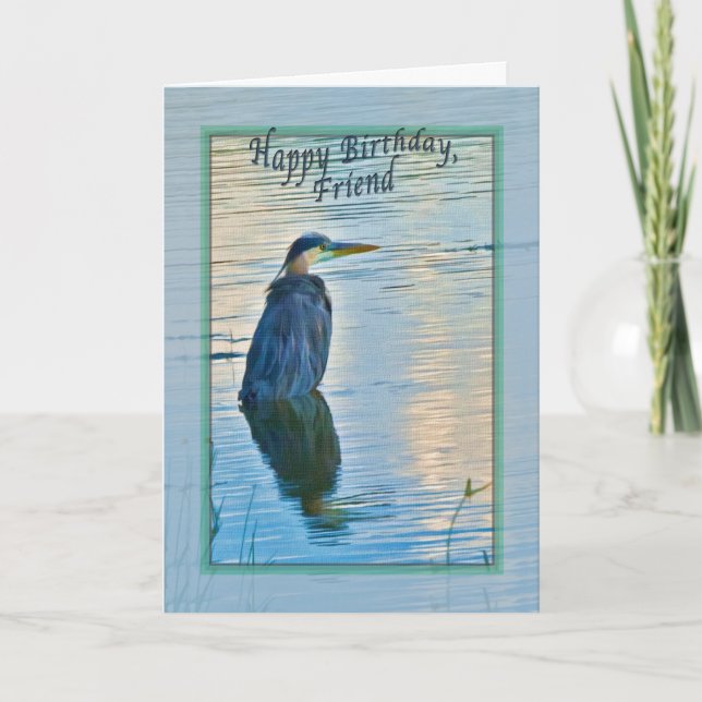 Tarjeta de cumpleaños de un amigo con una gran gar (Anverso)