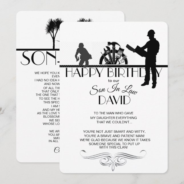 Tarjeta de cumpleaños de un contratista general co (Anverso / Reverso)