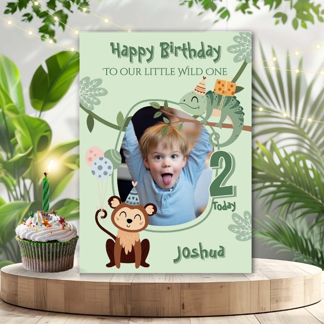 Tarjeta de cumpleaños de una foto con tema de selv (Subido por el creador)
