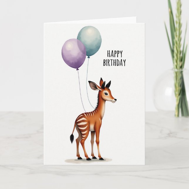Tarjeta de cumpleaños de ungulado caprichoso (Anverso)