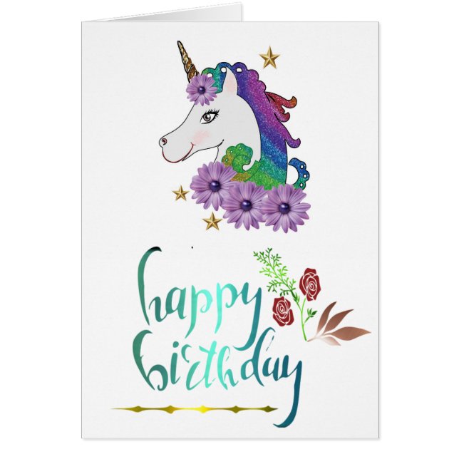 Tarjeta de cumpleaños de Unicorn (Frente)