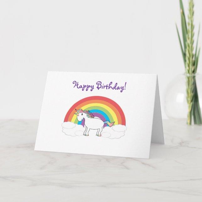Tarjeta de cumpleaños de Unicornio (Anverso)