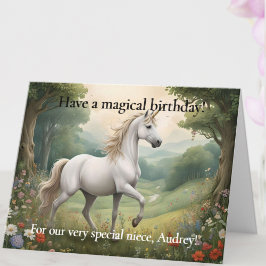 Tarjeta de cumpleaños de Unicornio con foto de per