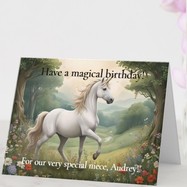Tarjeta de cumpleaños de Unicornio con foto de per (Subido por el creador)