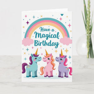 Tarjeta de cumpleaños de Unicornio Dulce
