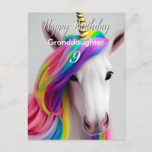 Tarjeta de cumpleaños de unicornio lindo