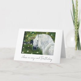 Tarjeta de cumpleaños de Unicornio Mágico