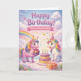 Tarjeta de cumpleaños de unicornio para niñas
