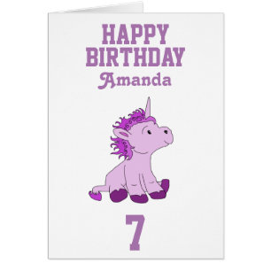 Tarjeta de cumpleaños de unicornio para niños - Pe