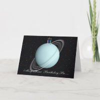 Tarjeta de cumpleaños de Urano del planeta