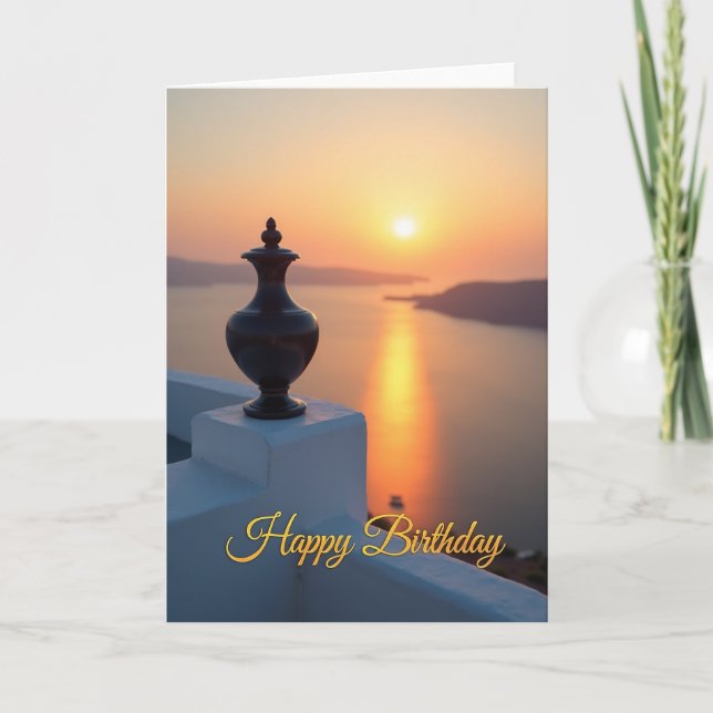 Tarjeta de cumpleaños de urna dorada (Anverso)